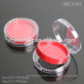 Round clear cap and base compact powder case